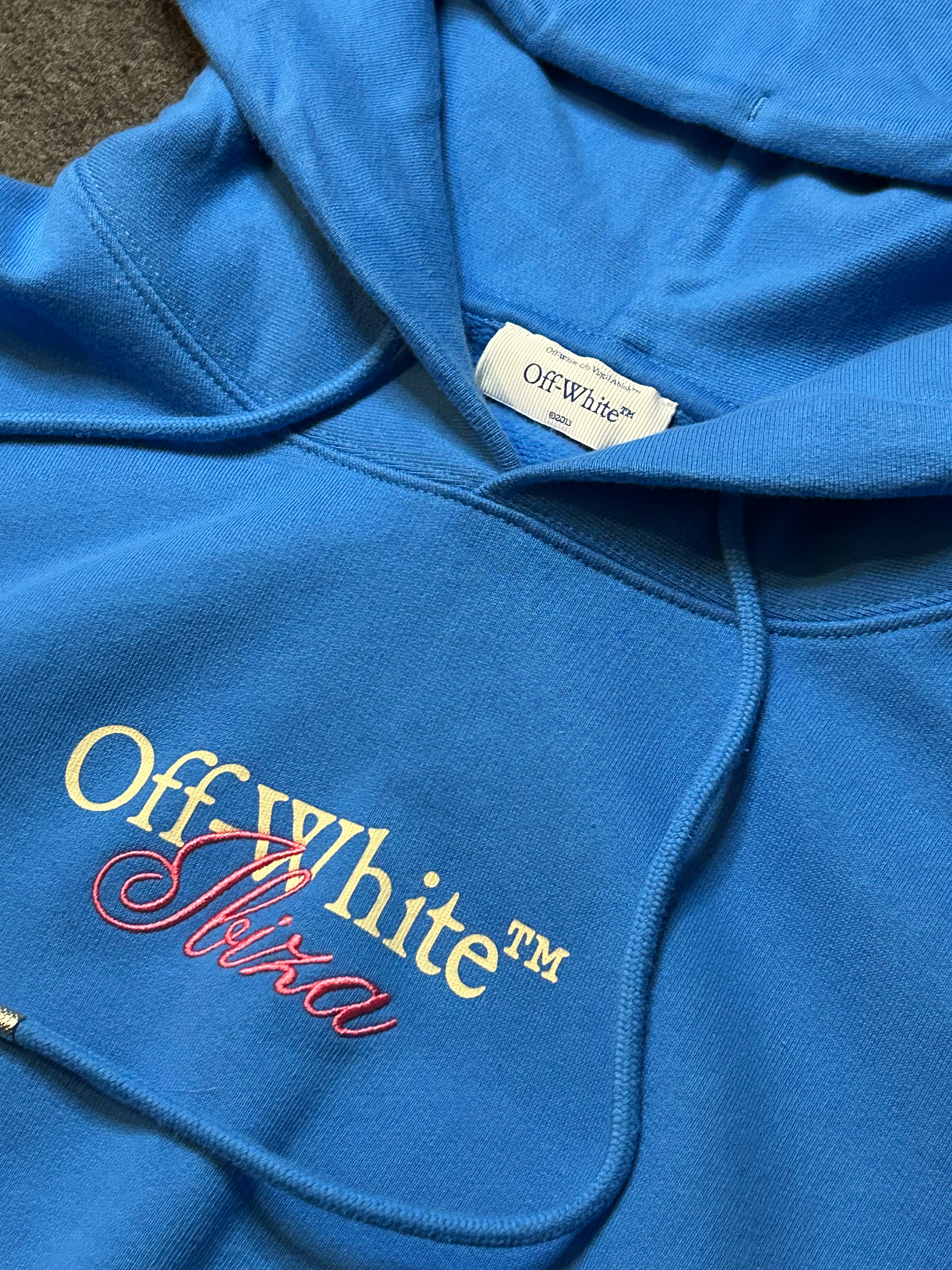 Off-white Hoodie special edition summer 23` Ibiza "cant wait" in Teal blue BNWT