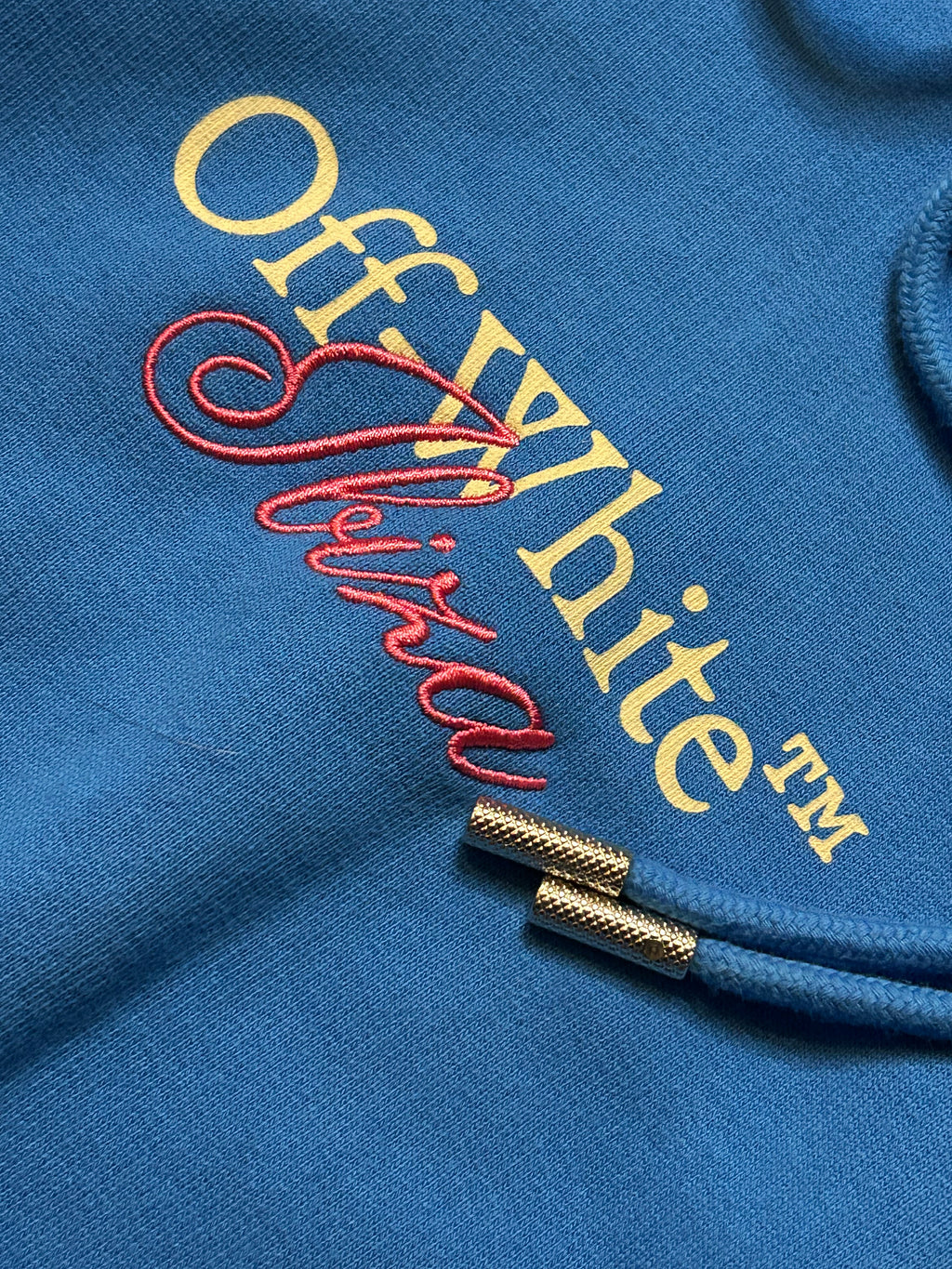 Off-white Hoodie special edition summer 23` Ibiza "cant wait" in Teal blue BNWT