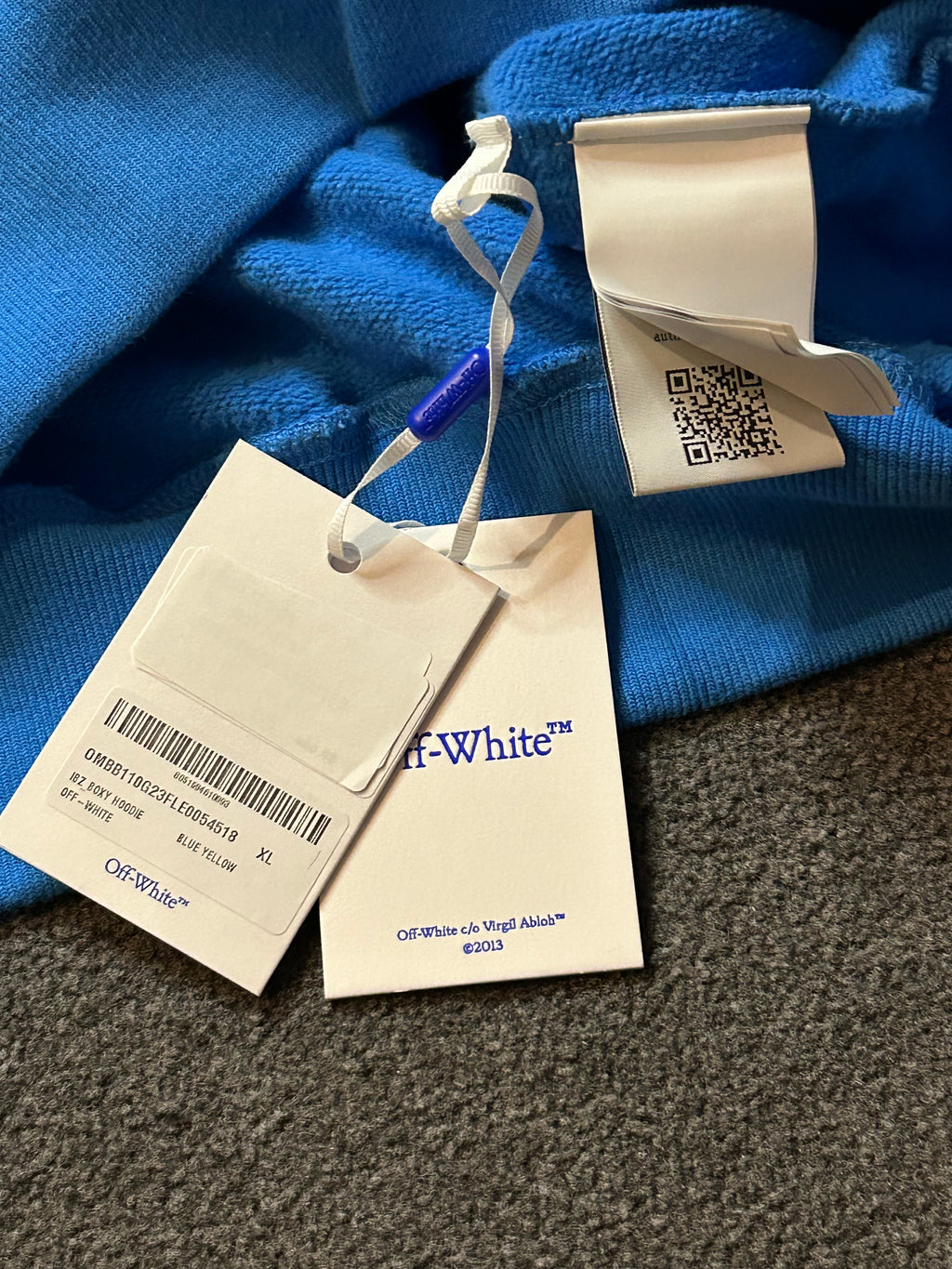 Off-white Hoodie special edition summer 23` Ibiza "cant wait" in Teal blue BNWT