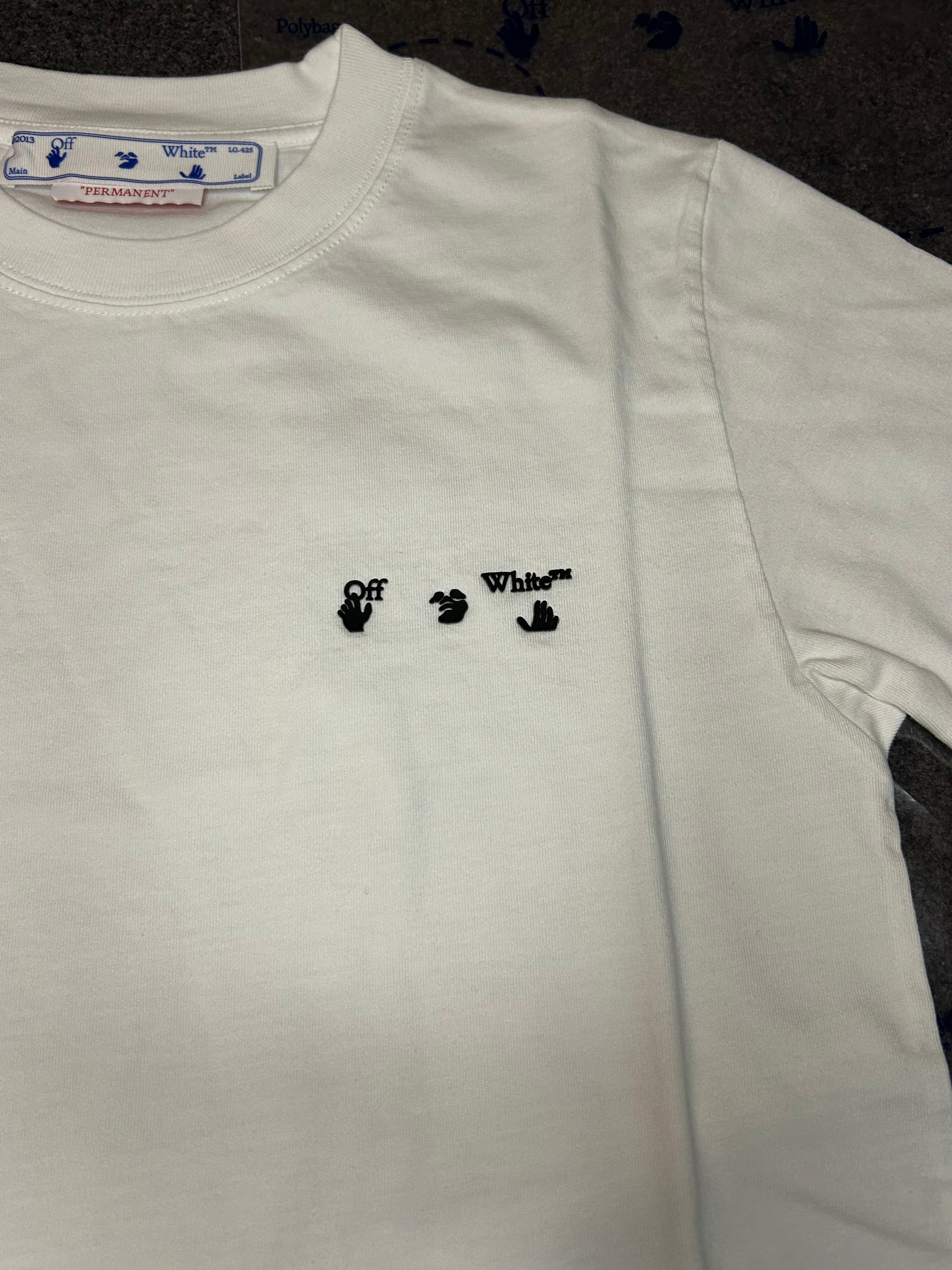 Off-white OW logo slim short sleeve T-shirt white/black size XXS BNWT