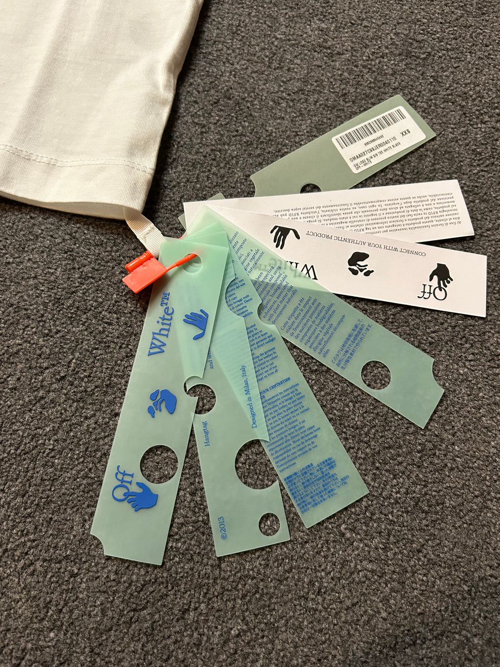 Off-white OW logo slim short sleeve T-shirt white/black size XXS BNWT