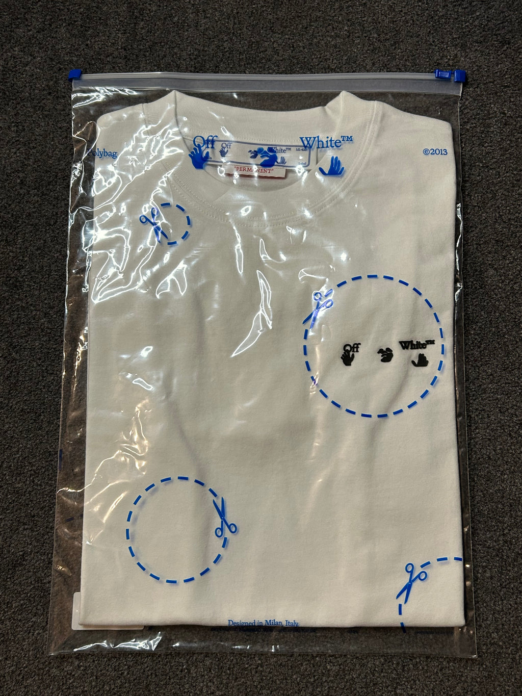 Off-white OW logo slim short sleeve T-shirt white/black size XXS BNWT