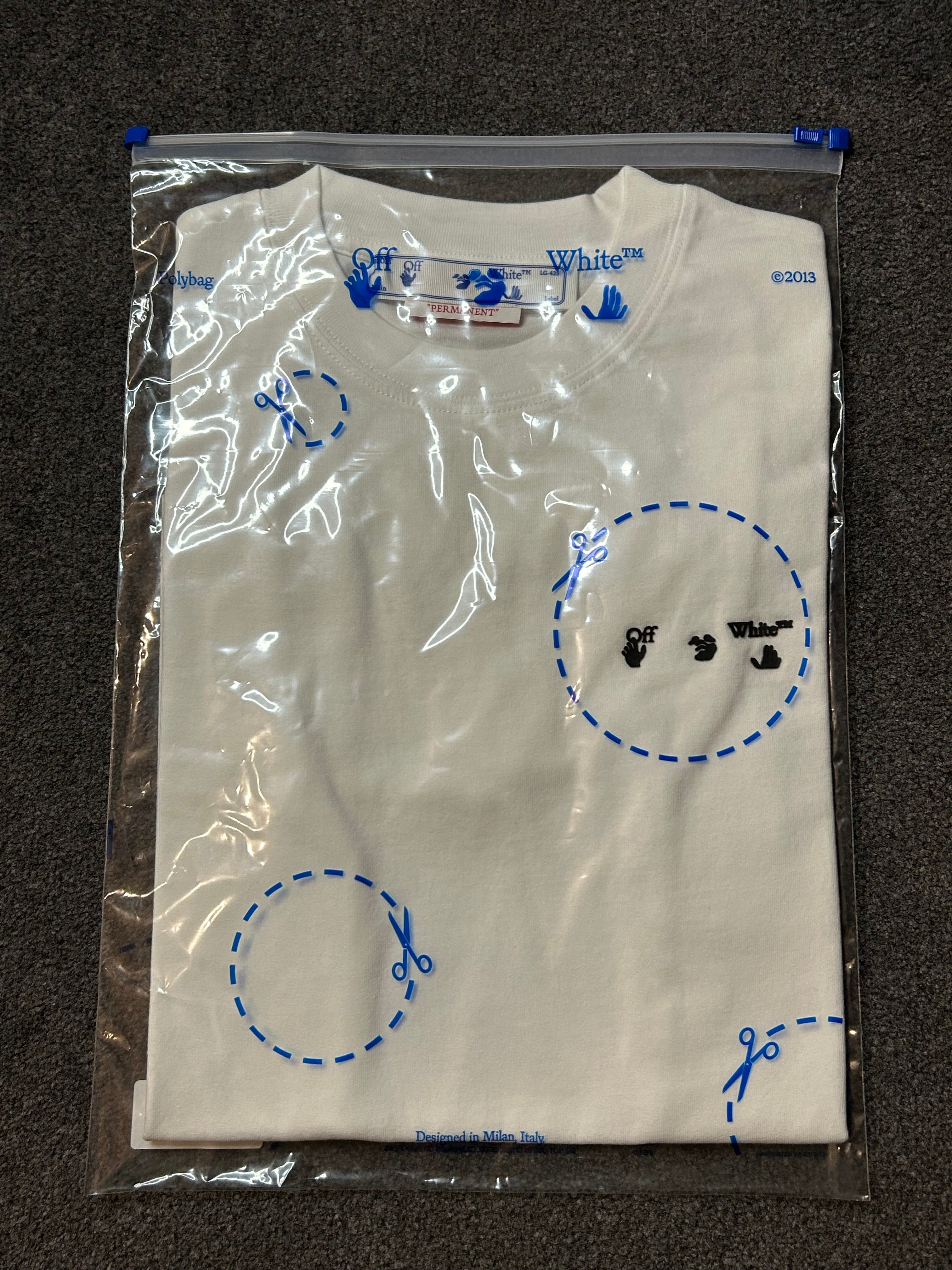 Off-white OW logo slim short sleeve T-shirt white/black size XXS BNWT