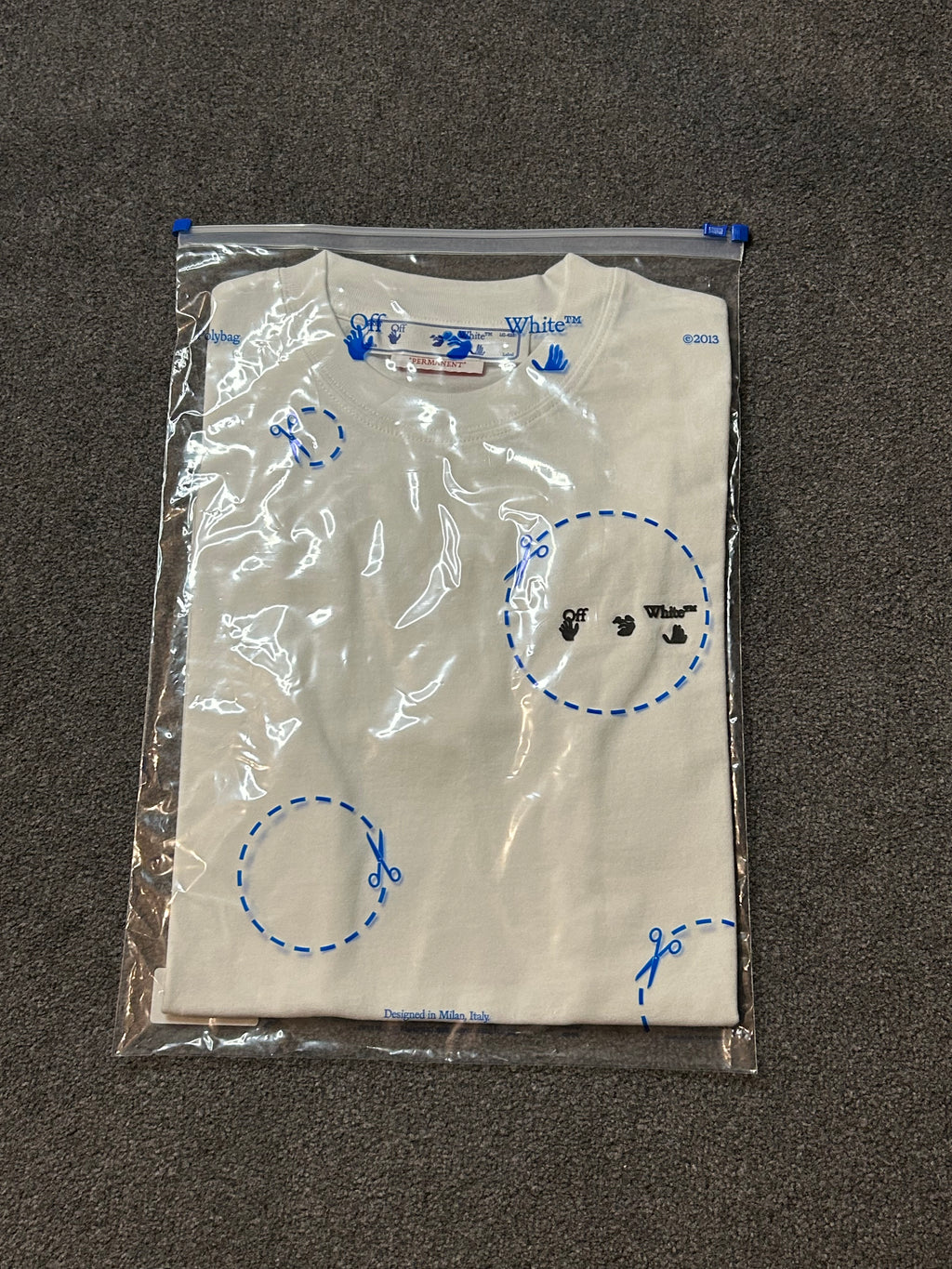 Off-white OW logo slim short sleeve T-shirt white/black size XXS BNWT