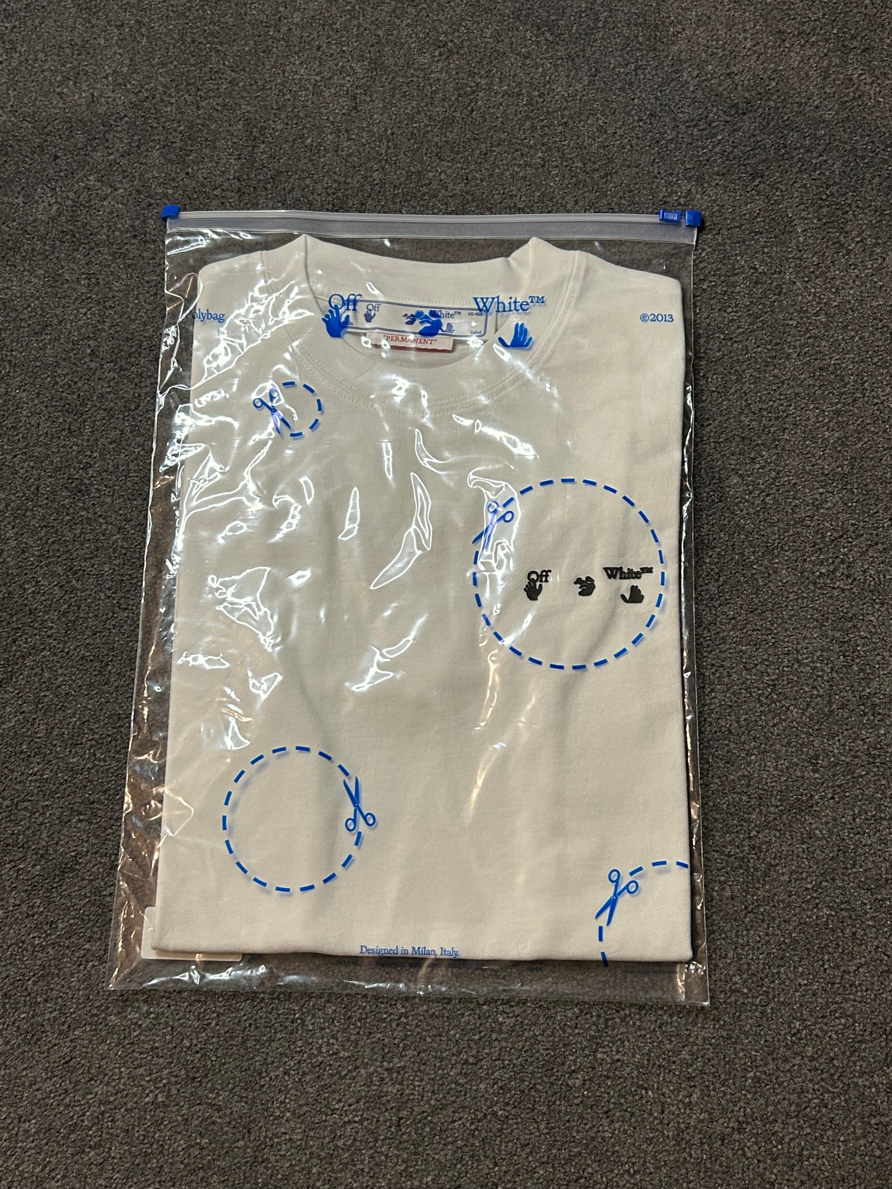 Off-white OW logo slim short sleeve T-shirt white/black size XXS BNWT