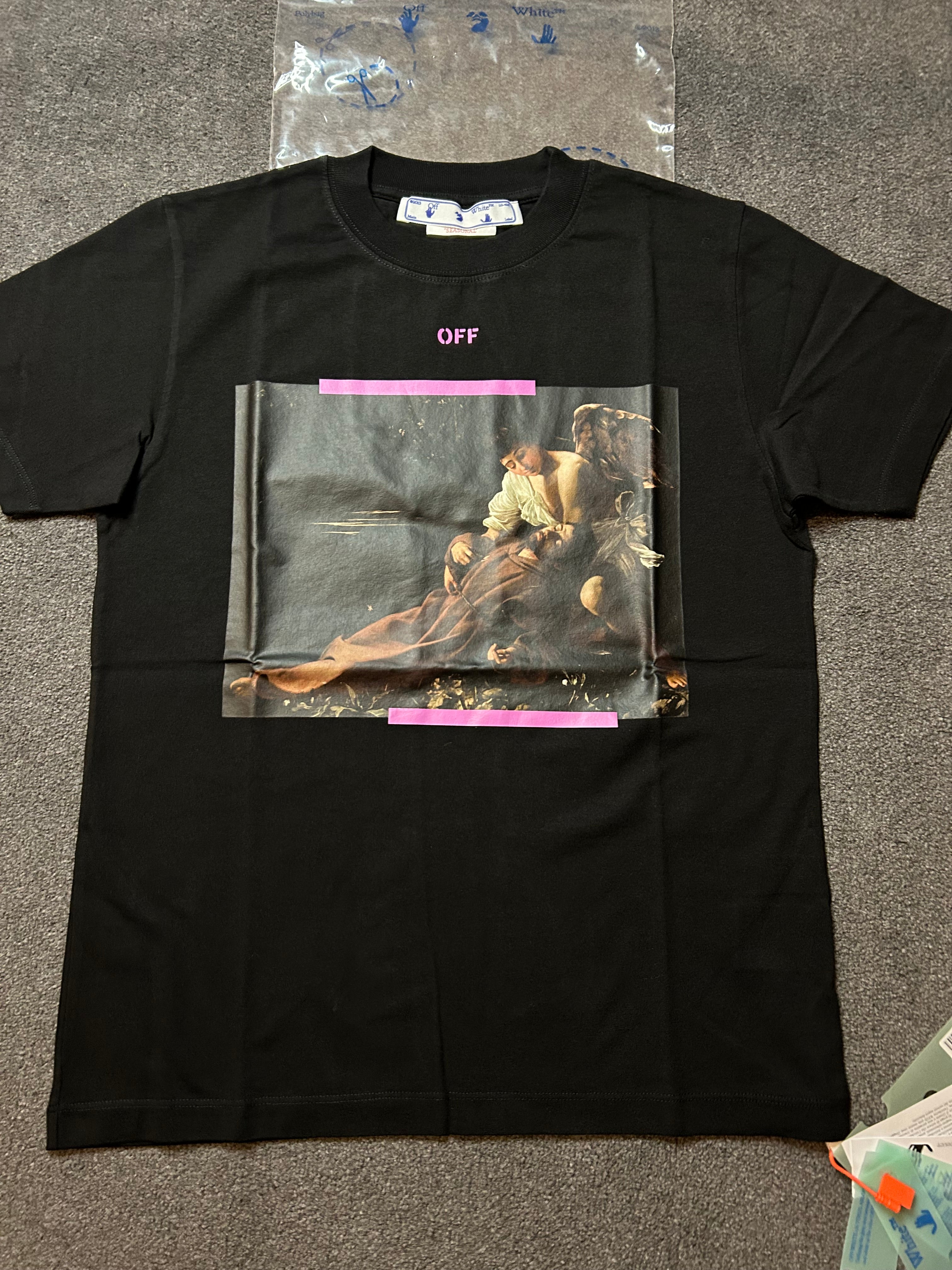 Off-white arrow caravaggio st Fran Slim Tee Brand New with tags & bag size XS